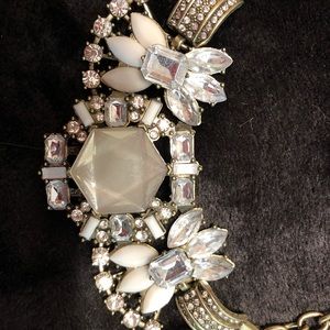 White & crystal statement necklace.Silver colored chain Beautiful bling …